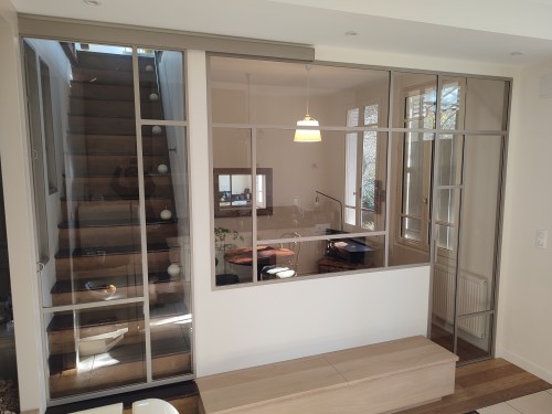 Verrière style art déco / Porte battante Porte coulissante / Finition thermolaquée