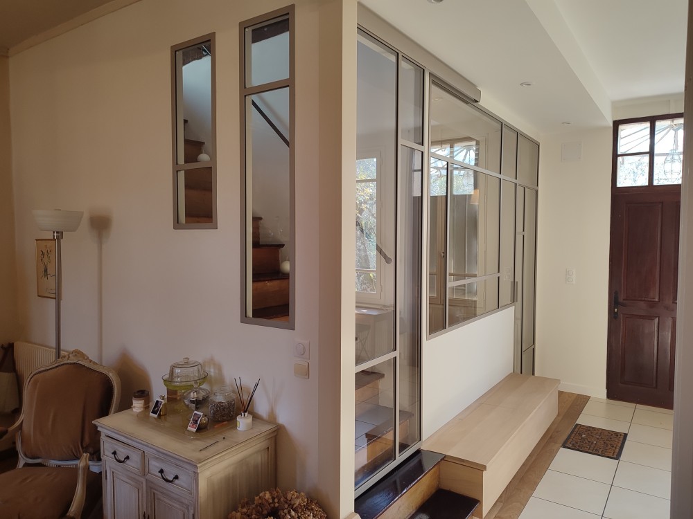 Verrière style art déco / Porte battante Porte coulissante / Finition thermolaquée