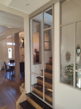 Verrière style art déco / Porte battante Porte coulissante / Finition thermolaquée