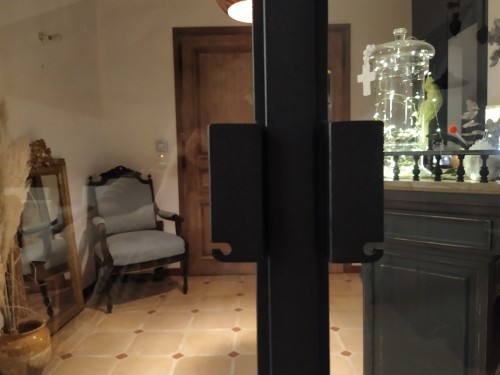 Verrière style art déco en cintre / Double porte battante / Finition thermolaquée