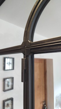 Verrière style art déco en cintre / Double porte battante / Finition thermolaquée