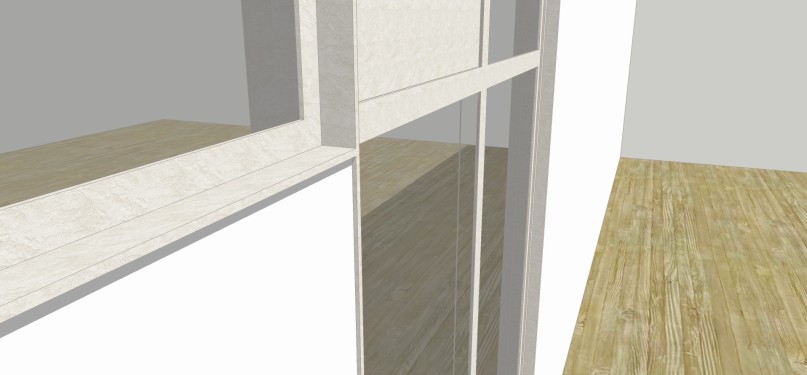 Verrière type carreaux décalés / Porte battante charnières va-et-vient / Finition thermolaquée