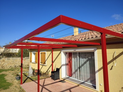 Pergola style épuré / Treillis de câbles inox support de plantes grimpantes / Finition thermolaquée