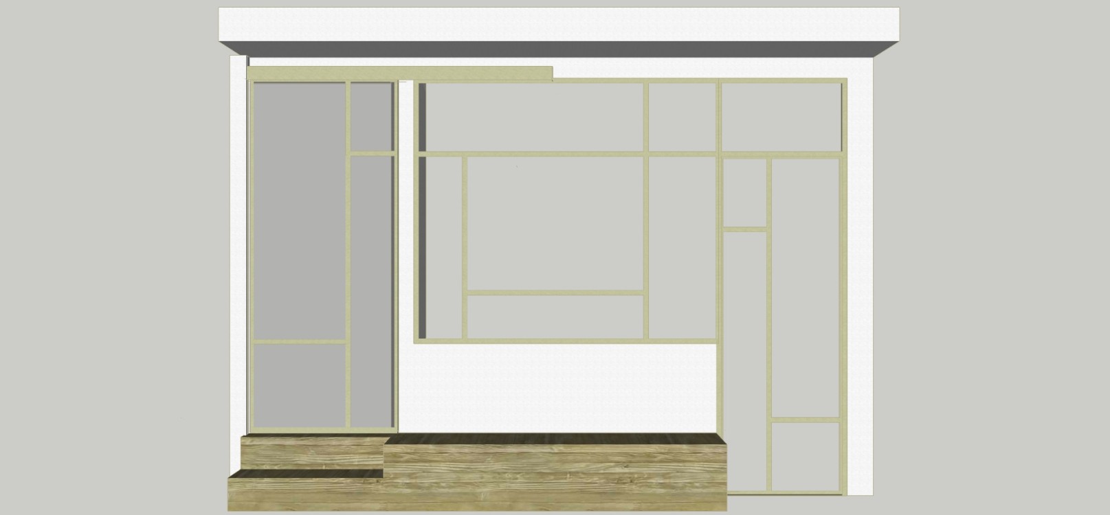 Conception 3D / Verrière style art déco / Porte battante Porte coulissante / Finition thermolaquée