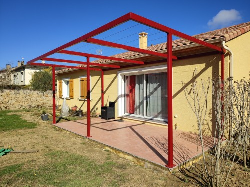 Pergola style épuré / Treillis de câbles inox support de plantes grimpantes / Finition thermolaquée